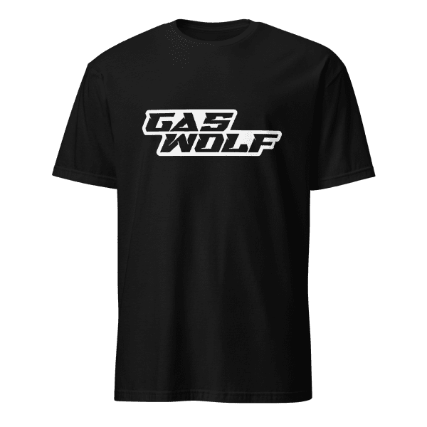 Gas Wolf White Logo Black T-shirt