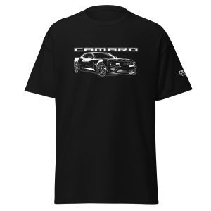 5th gen camaro front white design on black tee