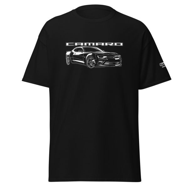 5th gen camaro front white design on black tee